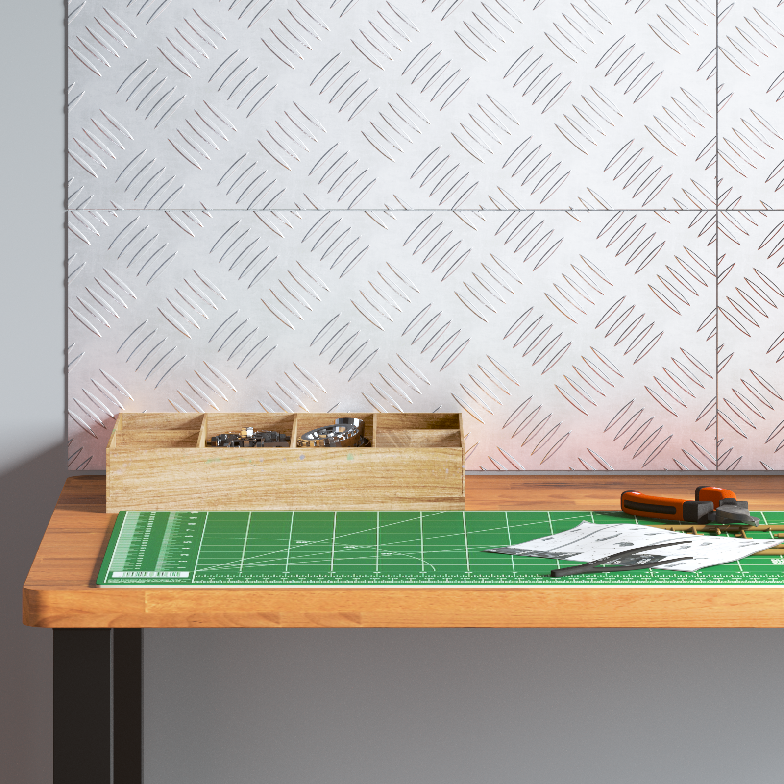 Dischi Quadrati 4 Pcs Argento 50 X 20 Cm Alluminio - Image 3