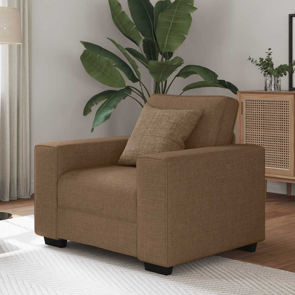 Poltrona Marrone 60 Cm In Tessuto