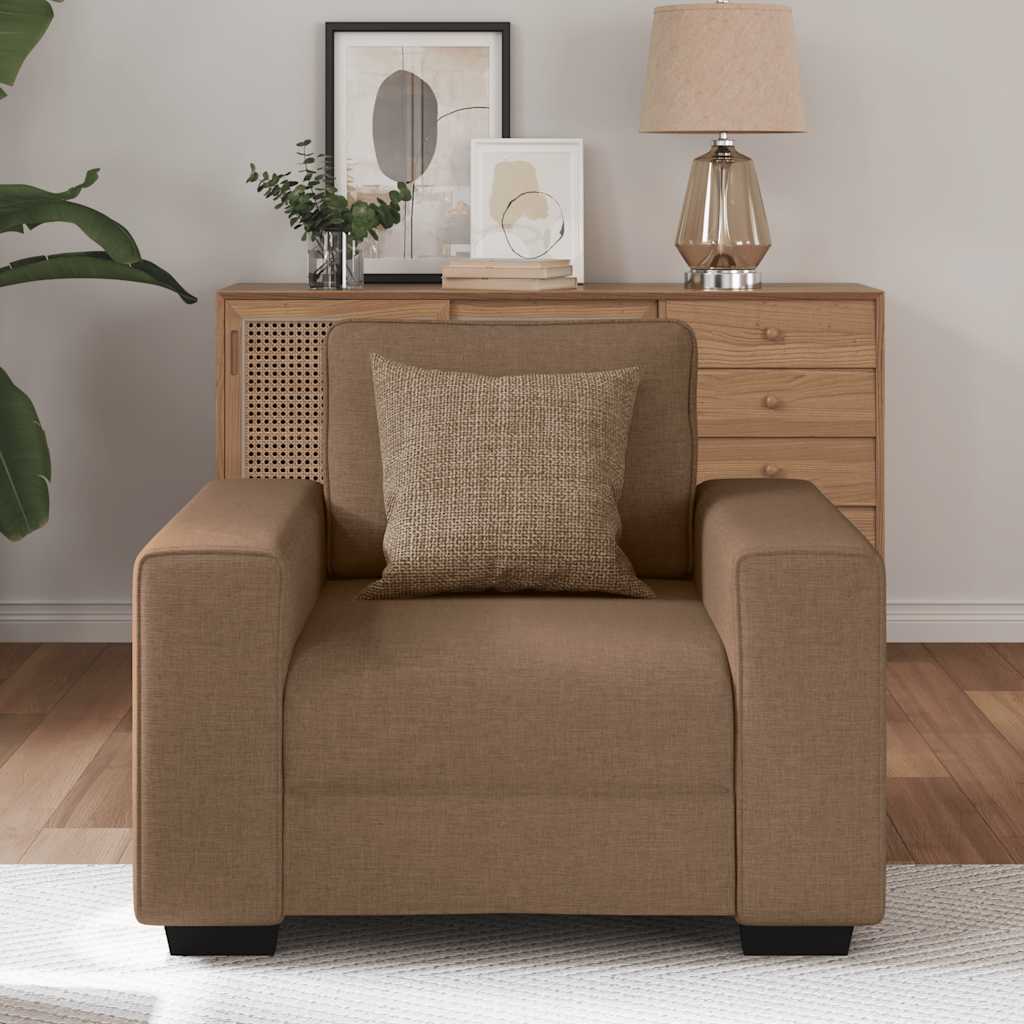 Poltrona Marrone 60 Cm In Tessuto - Image 3