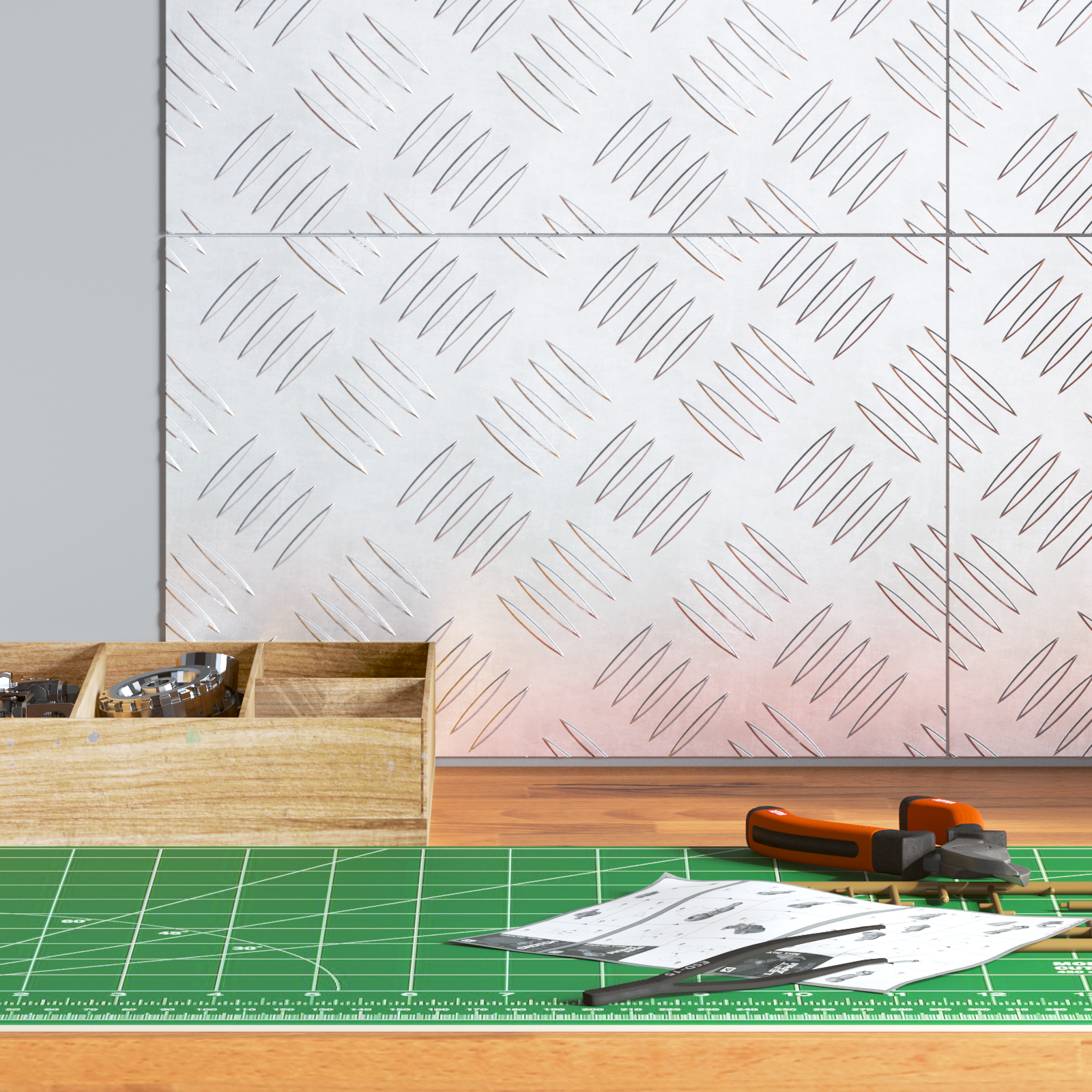 Dischi Quadrati 4 Pcs Argento 30 X 20 Cm Alluminio - Image 3