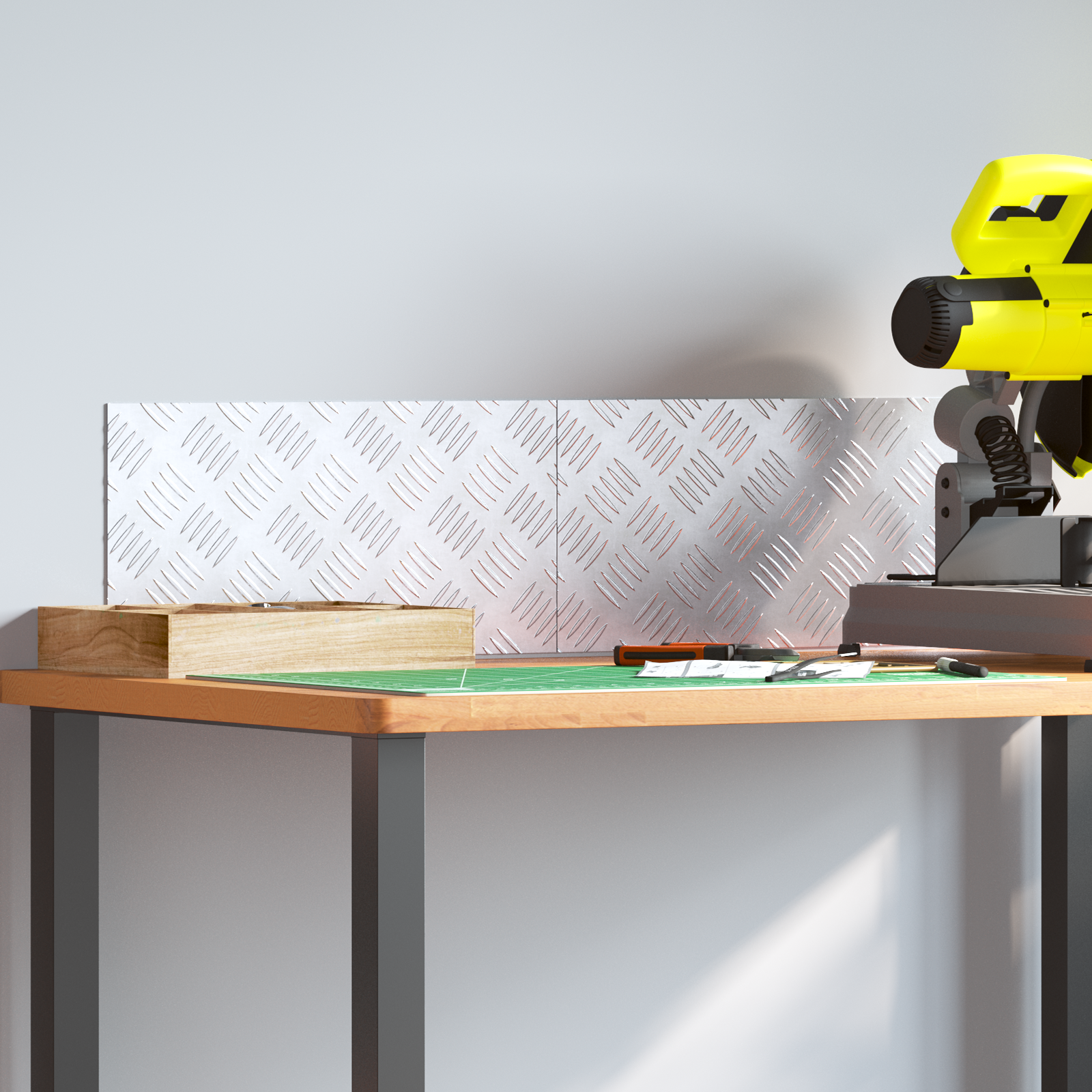 Dischi Quadrati 2 Pcs Argento 40 X 20 Cm Alluminio