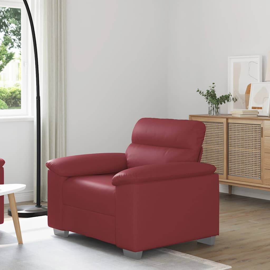 Poltrona Rosso Vino 60 Cm In Similpelle
