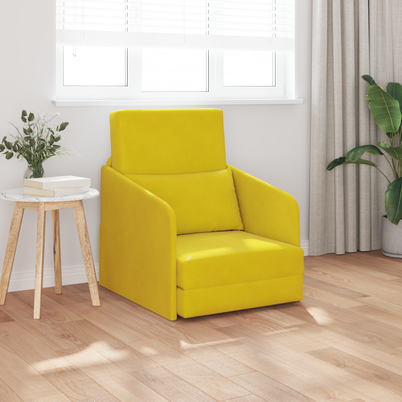Divano Letto Giallo 65 X 80 X 83 Cm Velluto