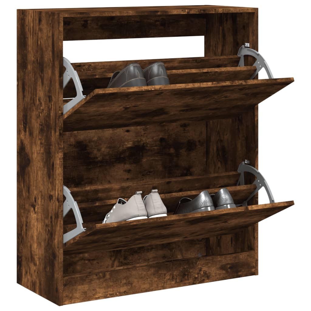 Scarpiera Rovere Fumo 80x34x96,5 Cm In Legno Multistrato