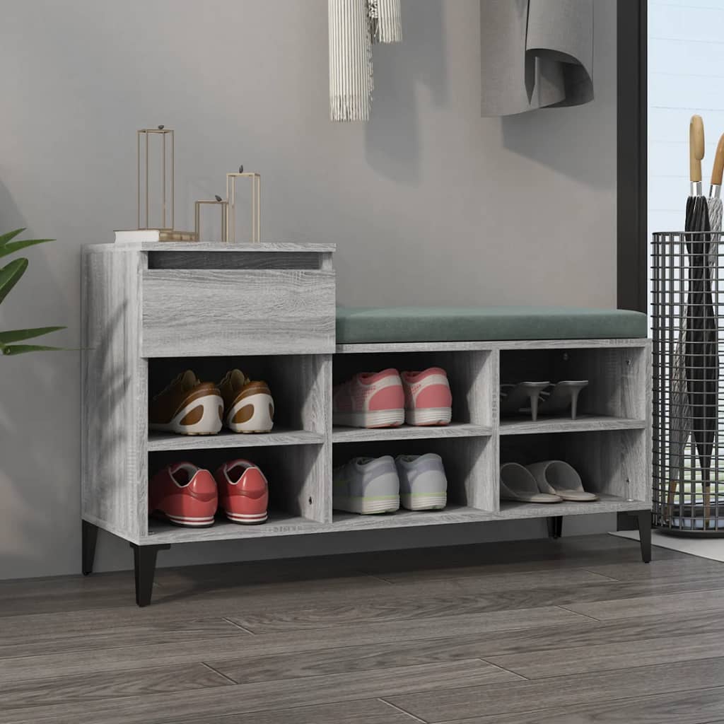 Scarpiera Grigio Sonoma 102x36x60 Cm In Legno Multistrato