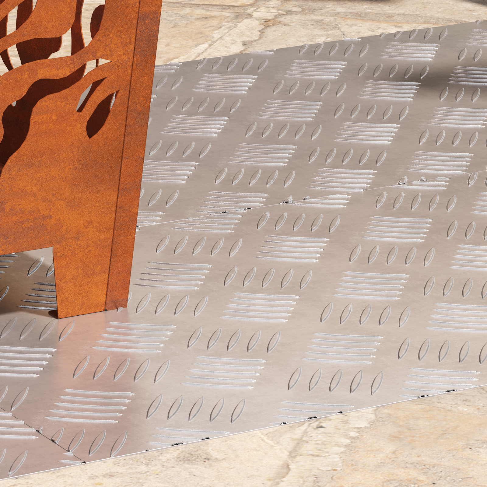 Dischi Quadrati 4 Pcs Argento 100 X 40 Cm Alluminio - Image 3