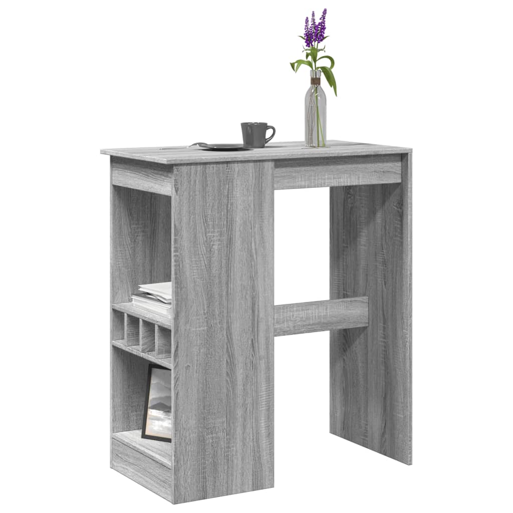 Tavolo Bar Con Rastrelliera Grigio 102x50x103,5cm Multistrato