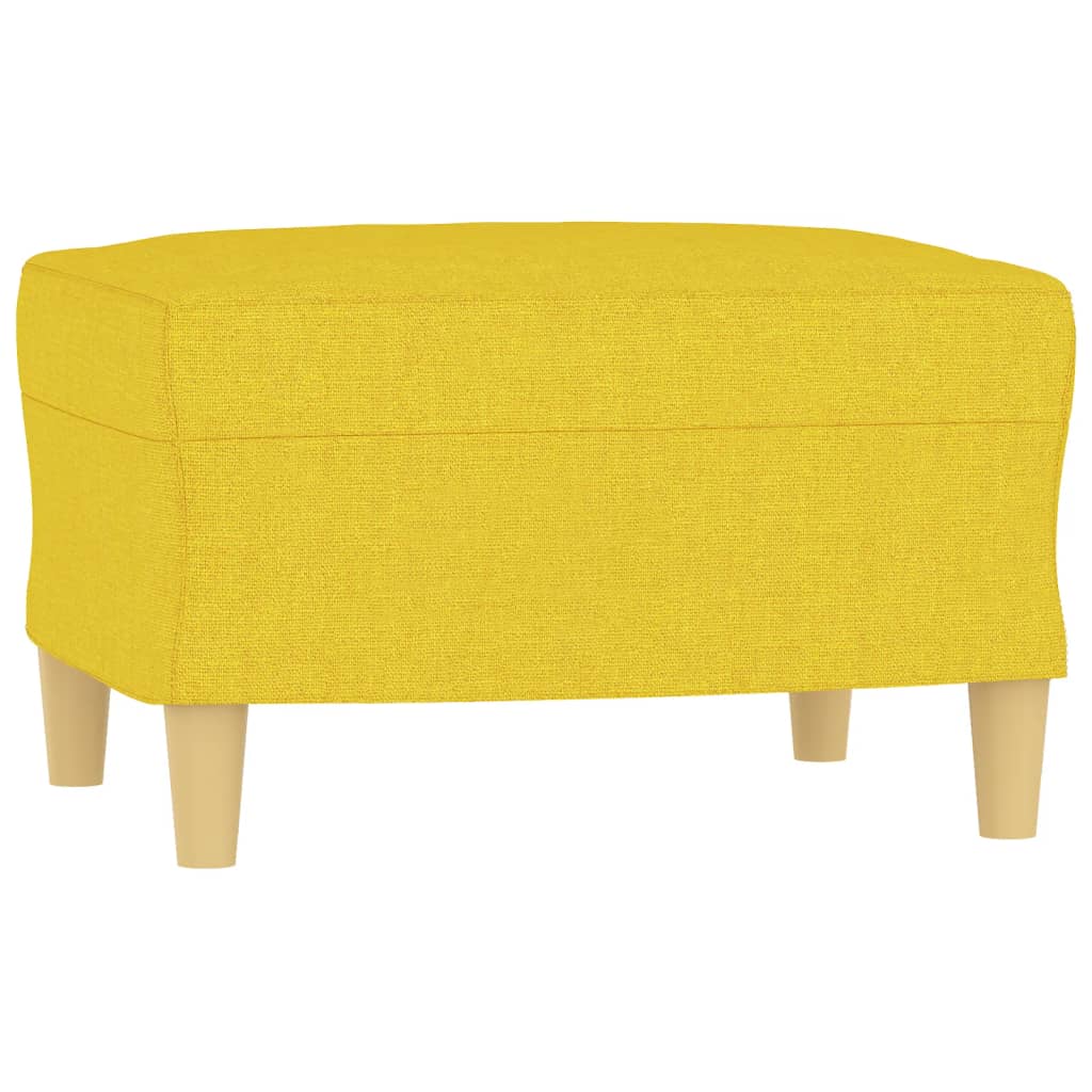 Poltrona Con Poggiapiedi Giallo Chiaro 60 Cm In Tessuto - Image 5