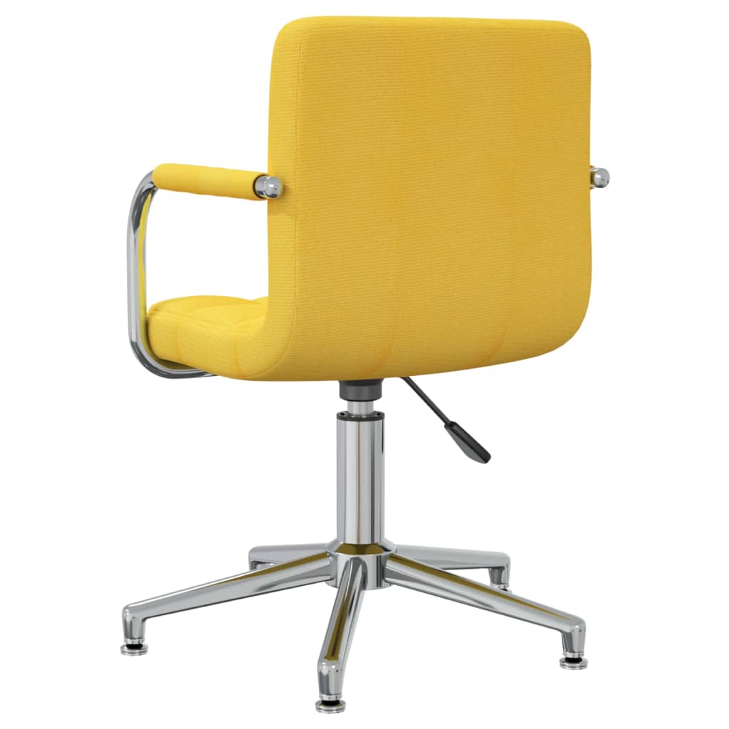 Sedia Da Ufficio Girevole Giallo Senape In Tessuto - Image 5