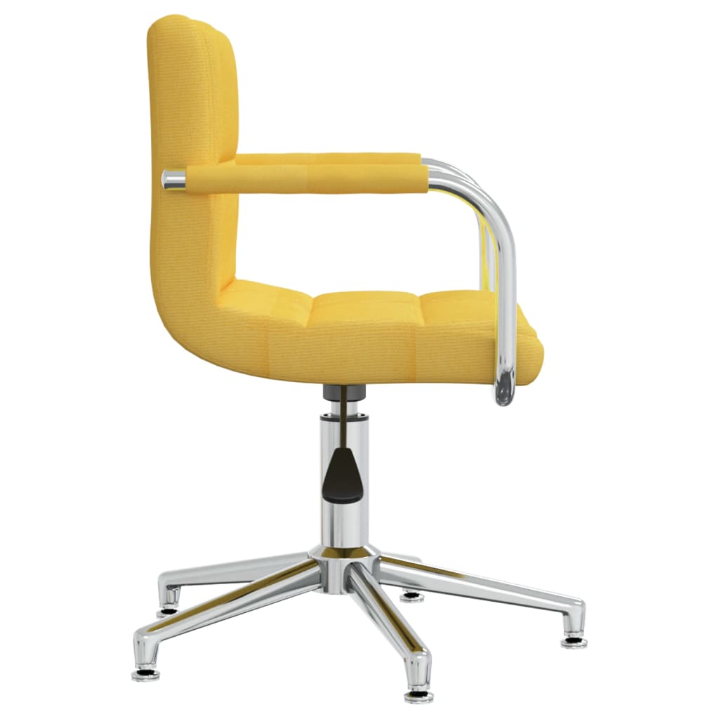 Sedia Da Ufficio Girevole Giallo Senape In Tessuto - Image 4