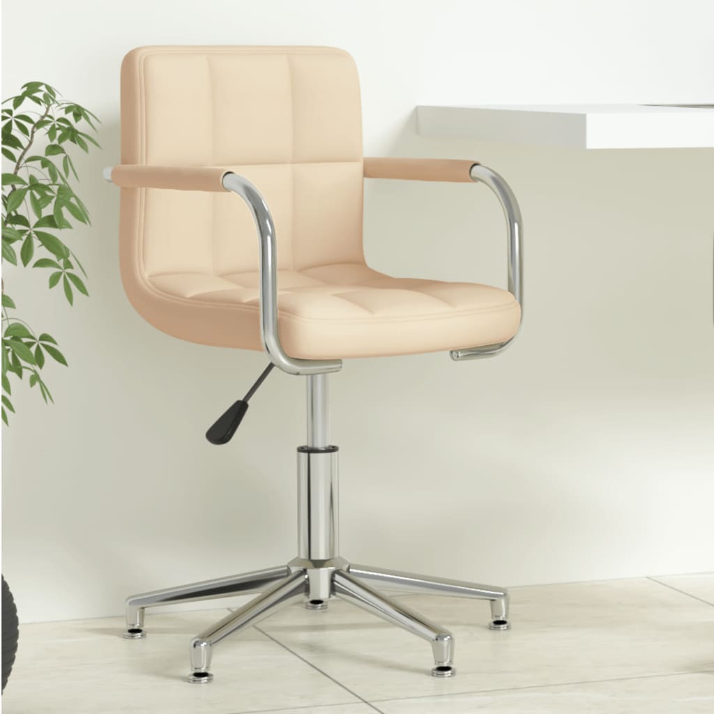 Sedia Girevole Da Ufficio Crema In Tessuto