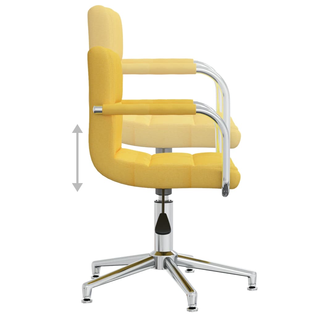 Sedia Da Ufficio Girevole Giallo Senape In Tessuto - Image 6