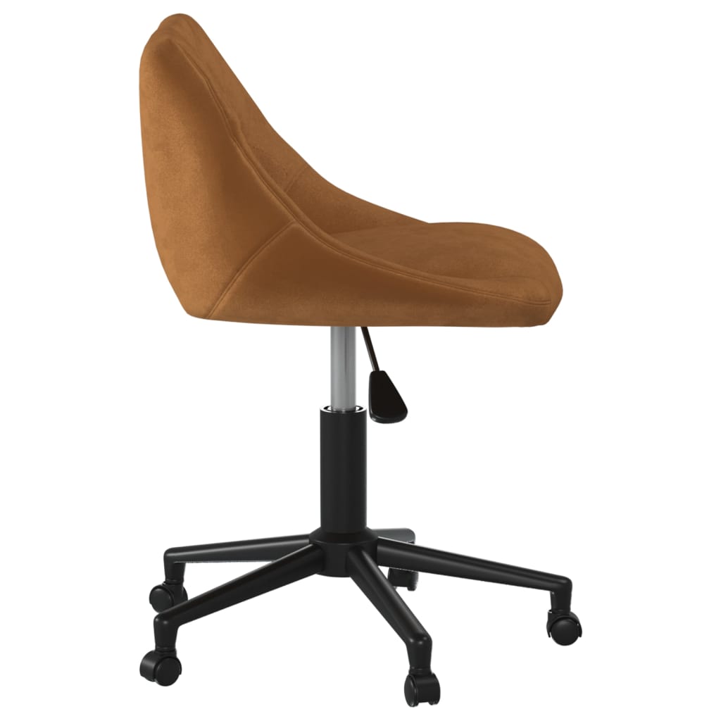 Sedia Girevole Da Ufficio Marrone In Velluto - Image 4