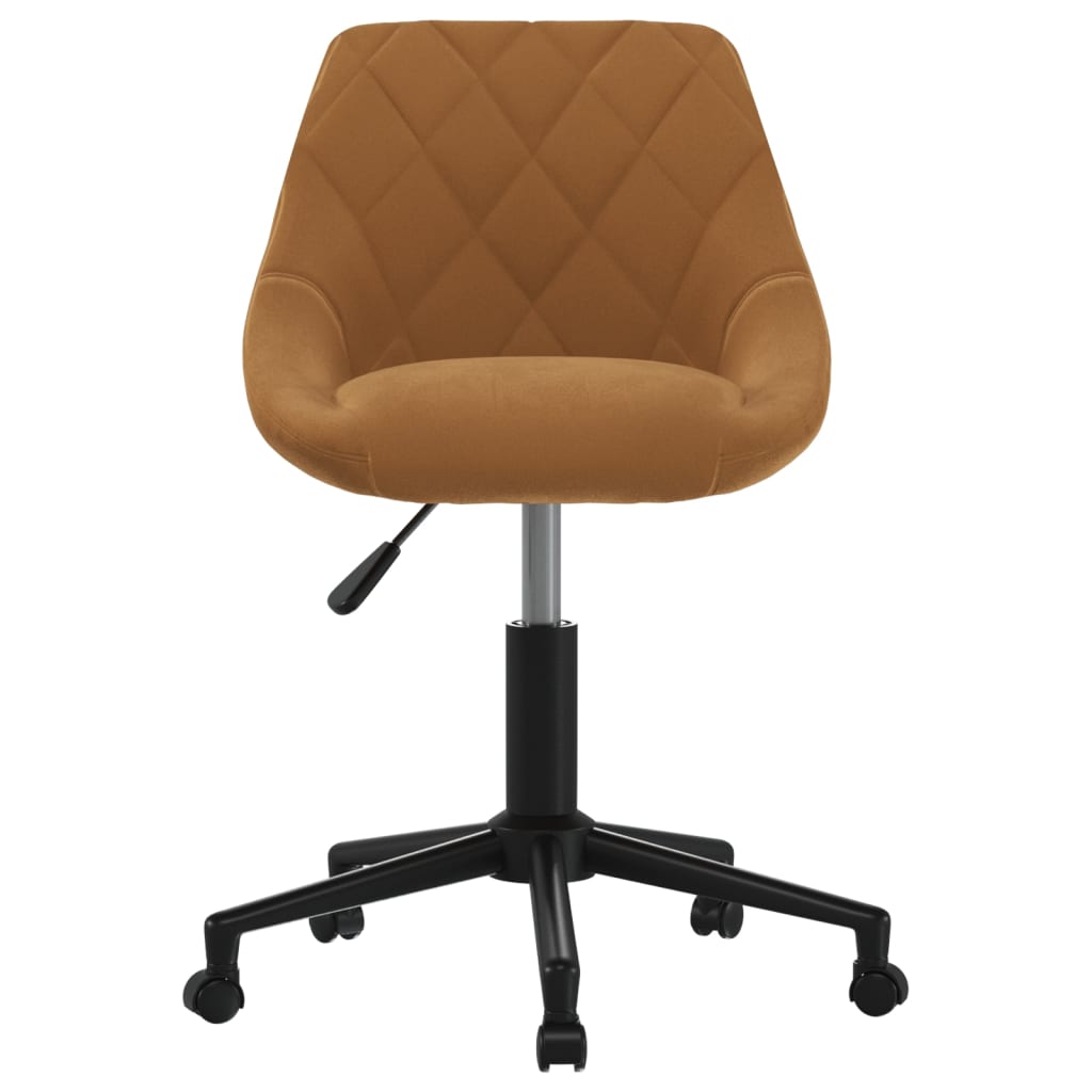 Sedia Girevole Da Ufficio Marrone In Velluto - Image 3