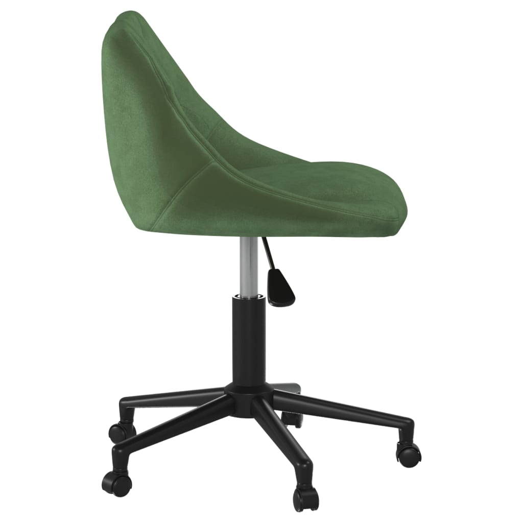 Sedia Da Ufficio Girevole Verde Scuro In Velluto - Image 4