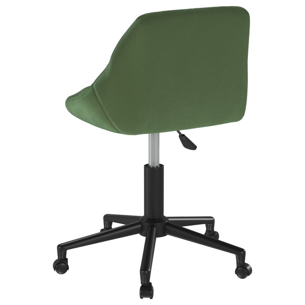 Sedia Da Ufficio Girevole Verde Scuro In Velluto - Image 5