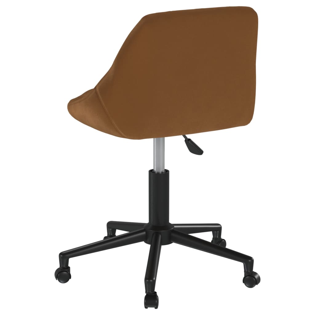 Sedia Girevole Da Ufficio Marrone In Velluto - Image 5