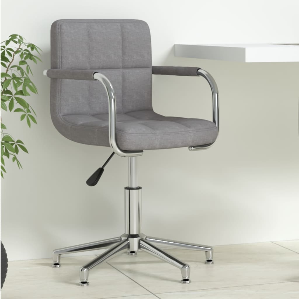 Sedia Da Ufficio Girevole Grigio Chiaro In Tessuto