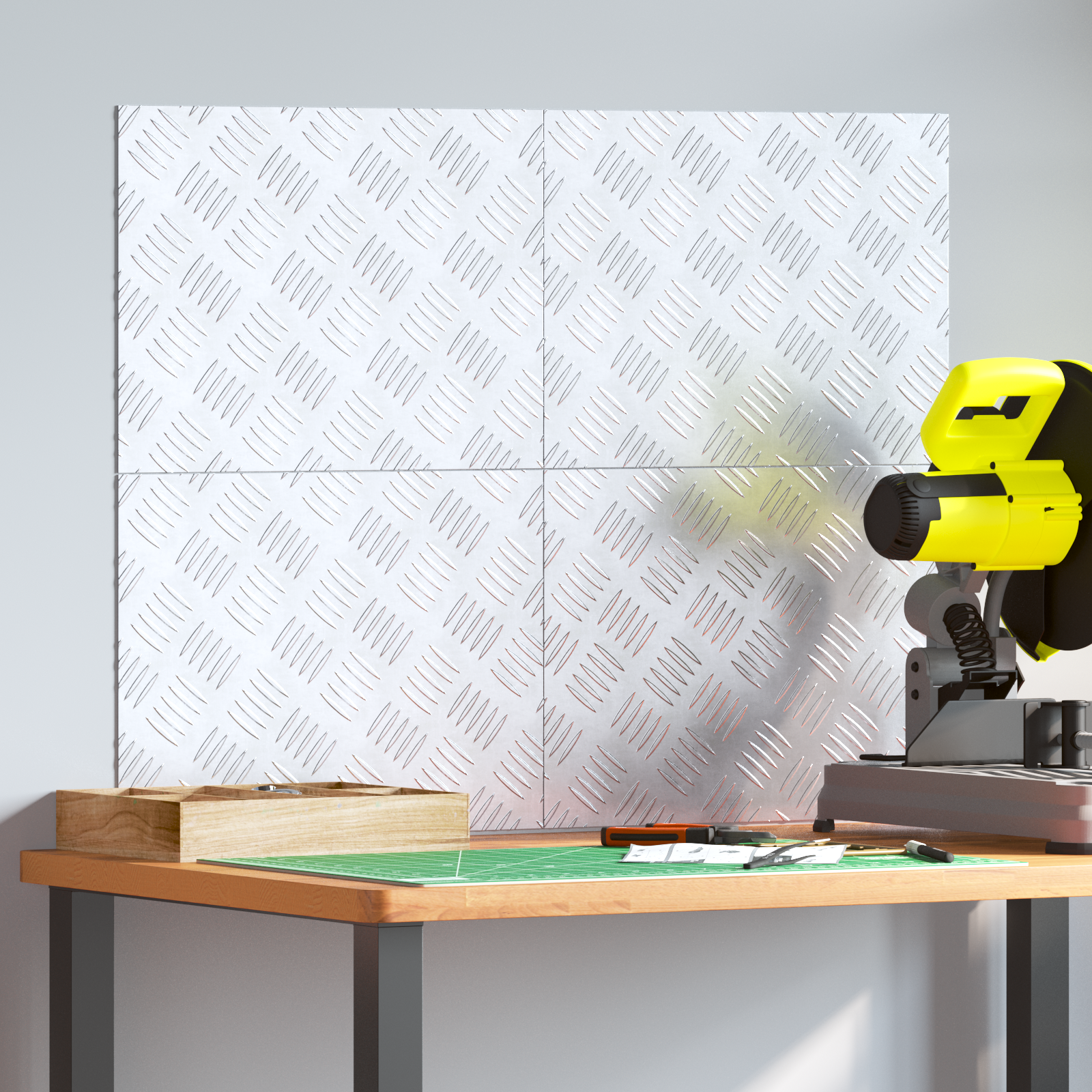 Dischi Quadrati 4 Pcs Argento 40 X 30 Cm Alluminio - Image 4