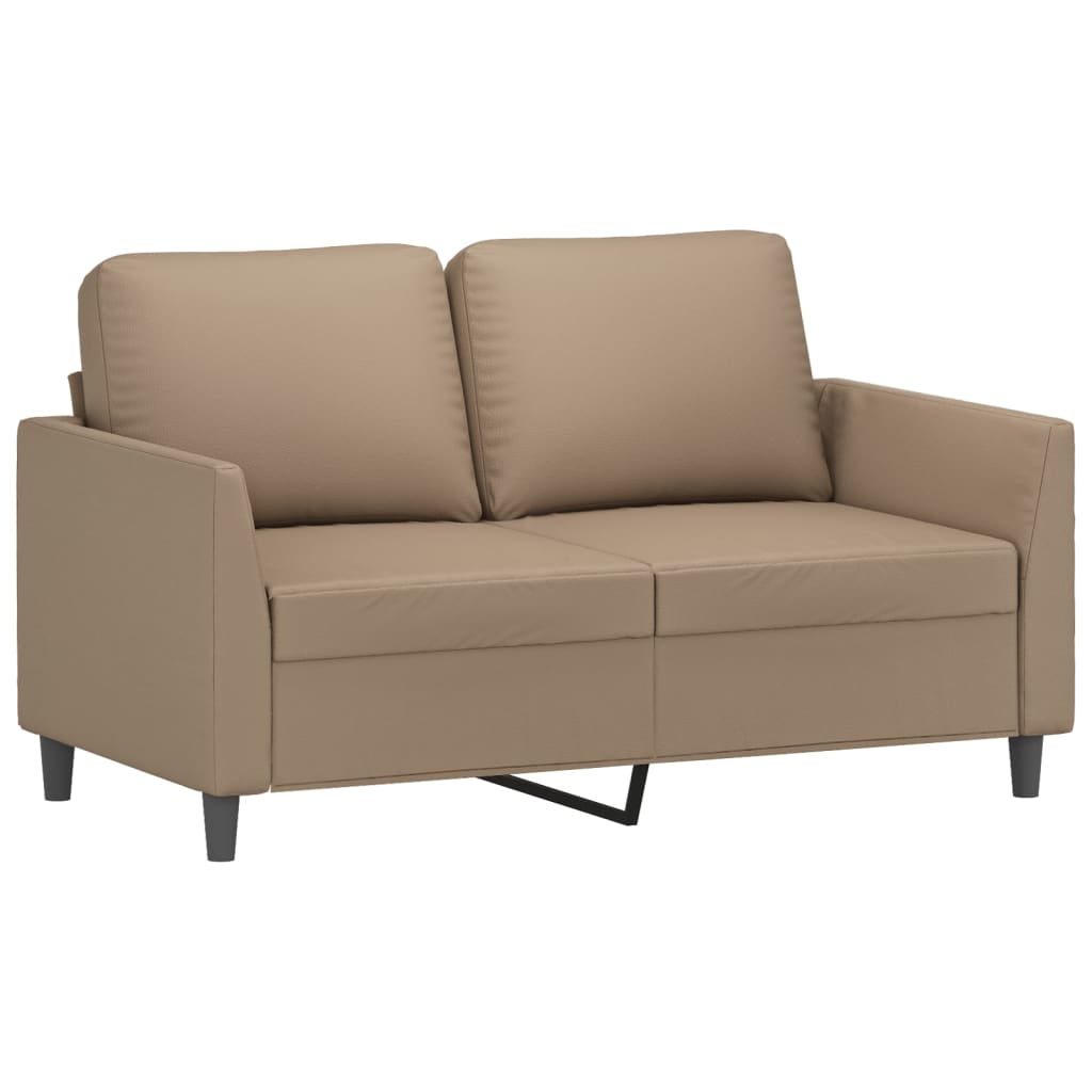 Set Di Divani 3 Pz Con Cuscini Cappuccino In Similpelle - Image 3