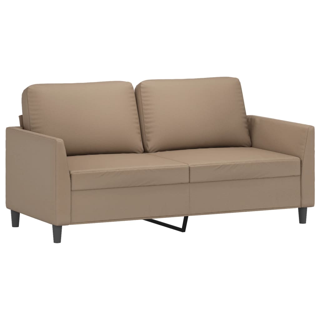 Set Di Divani 3 Pz Con Cuscini Cappuccino In Similpelle - Image 4