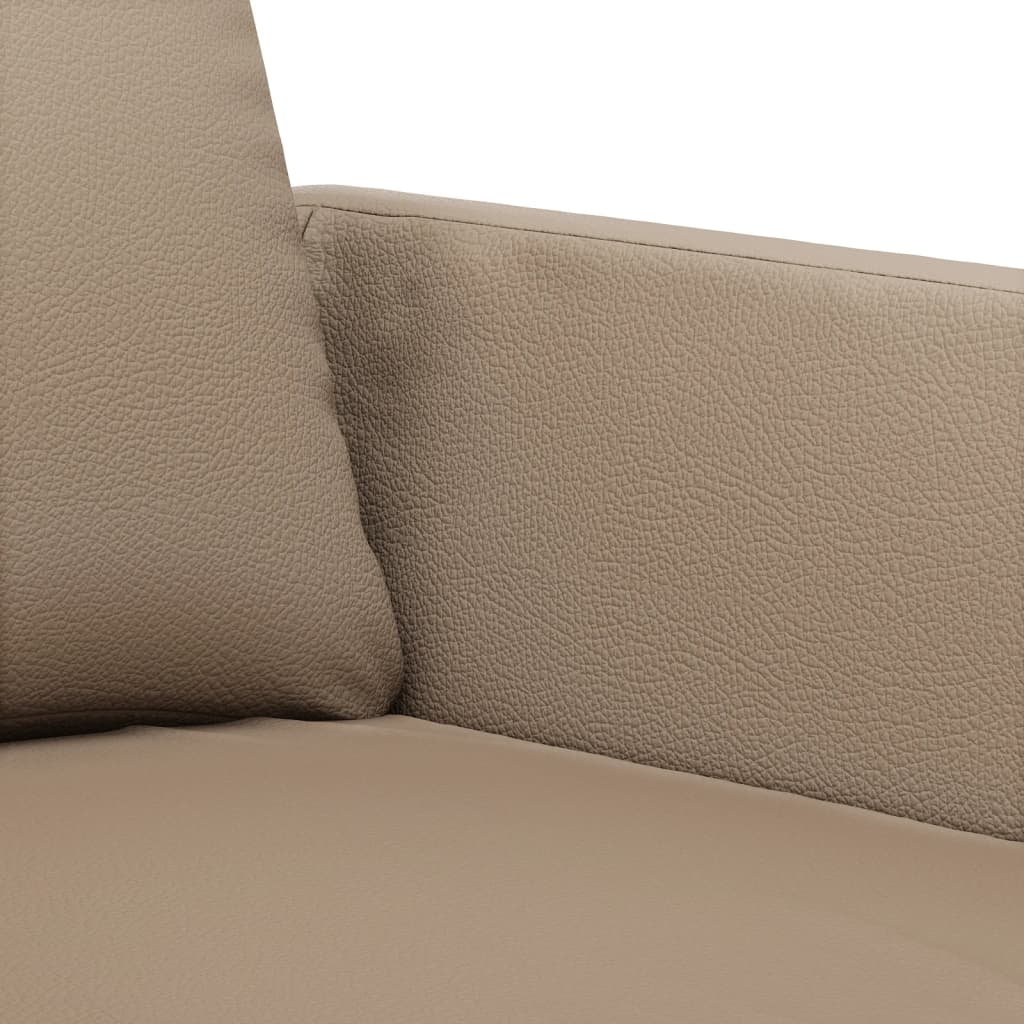 Set Di Divani 3 Pz Con Cuscini Cappuccino In Similpelle - Image 6