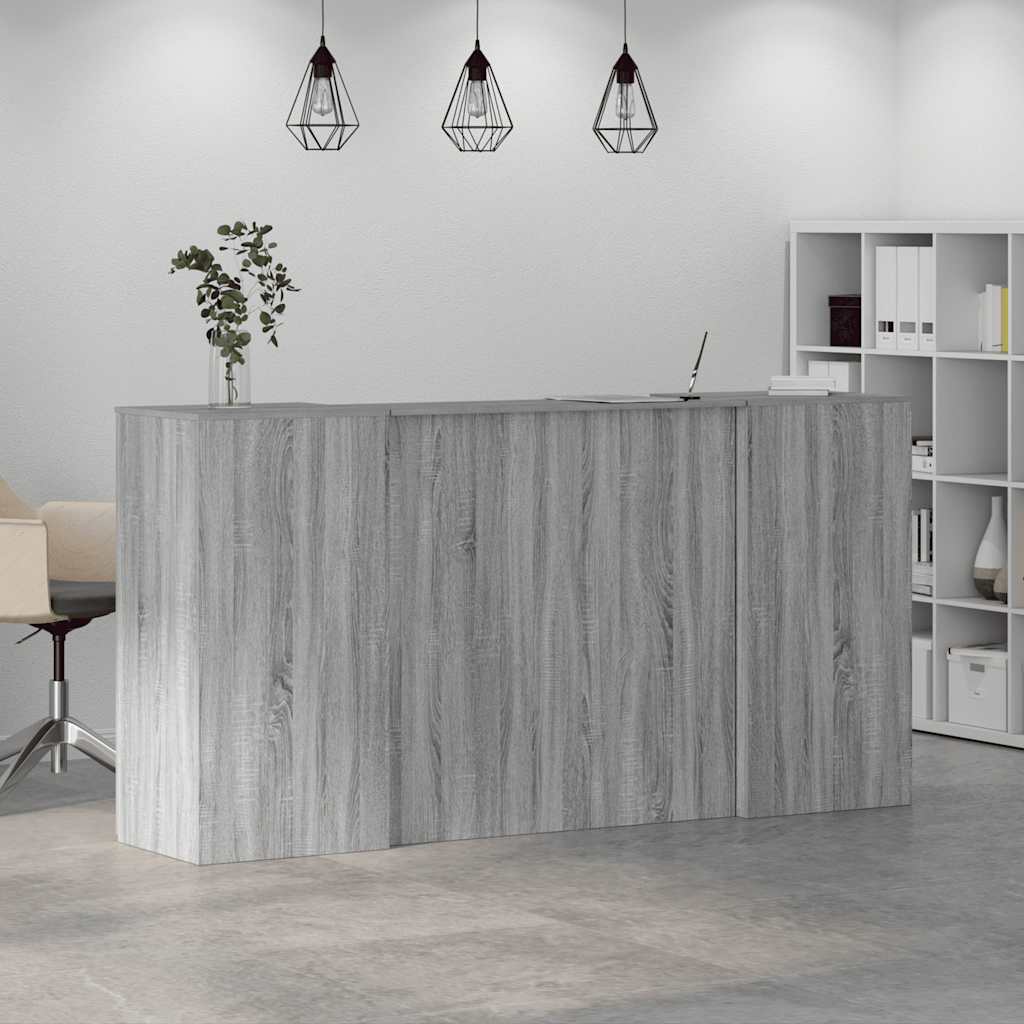 Banco Reception Grigio Sonoma 200x50x103,5 Cm Legno Multistrato - Image 4
