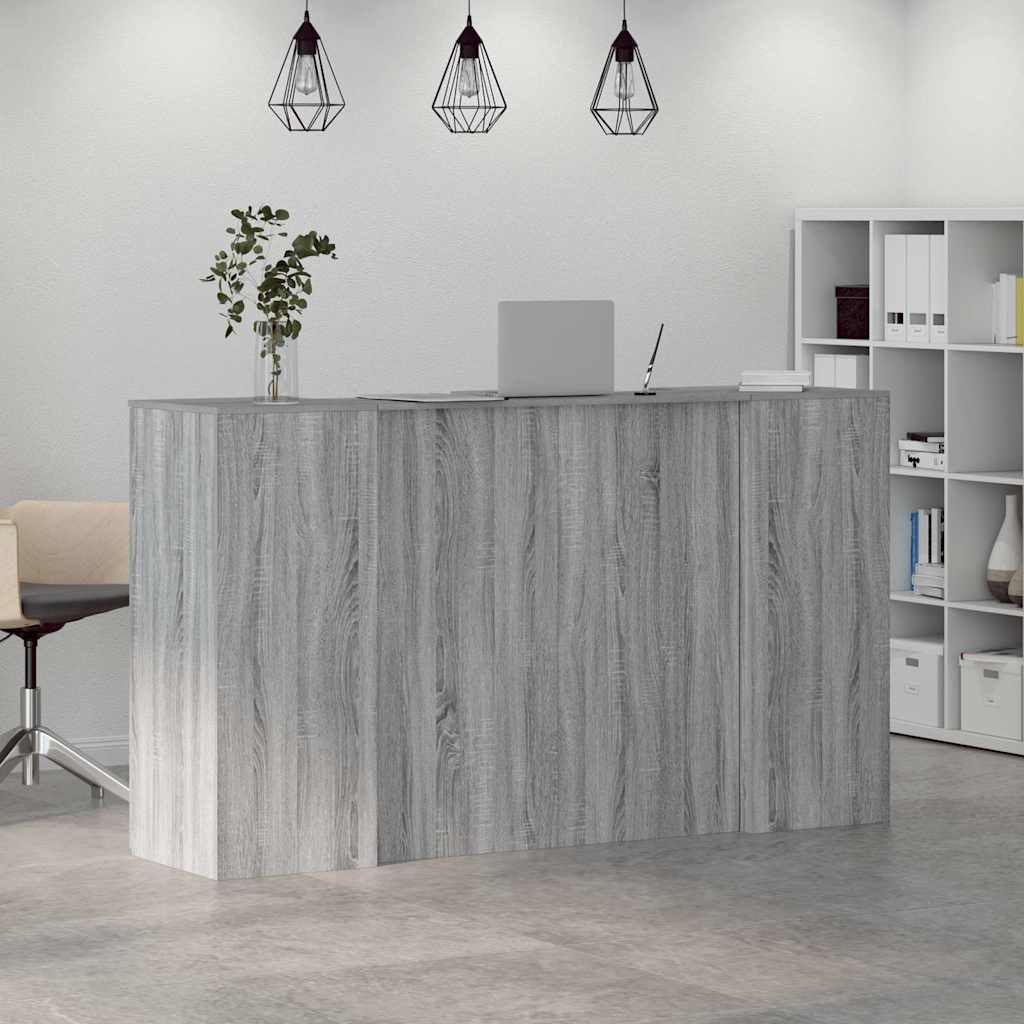 Banco Reception Grigio Sonoma 180x50x103,5 Cm Legno Multistrato - Image 4