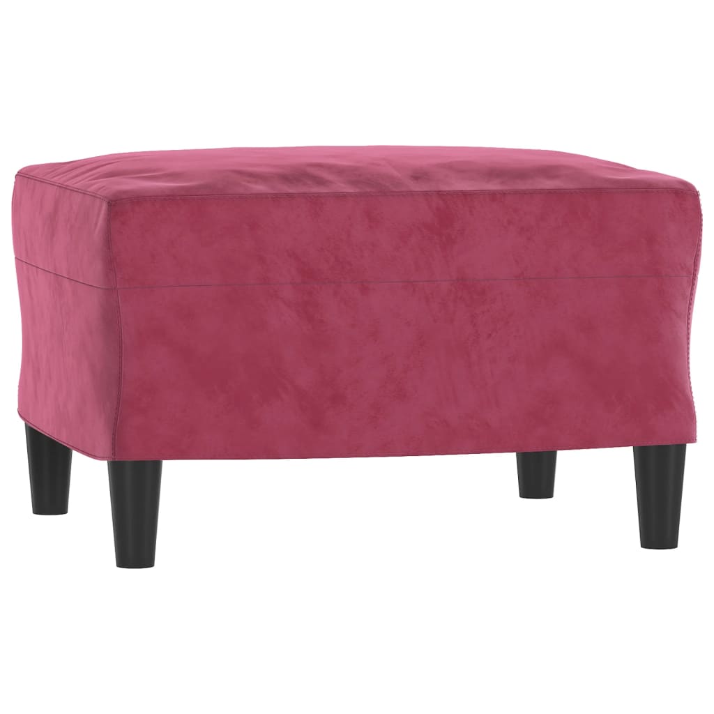 Poltrona Con Poggiapiedi Rosso Vino 60 Cm In Velluto - Image 5