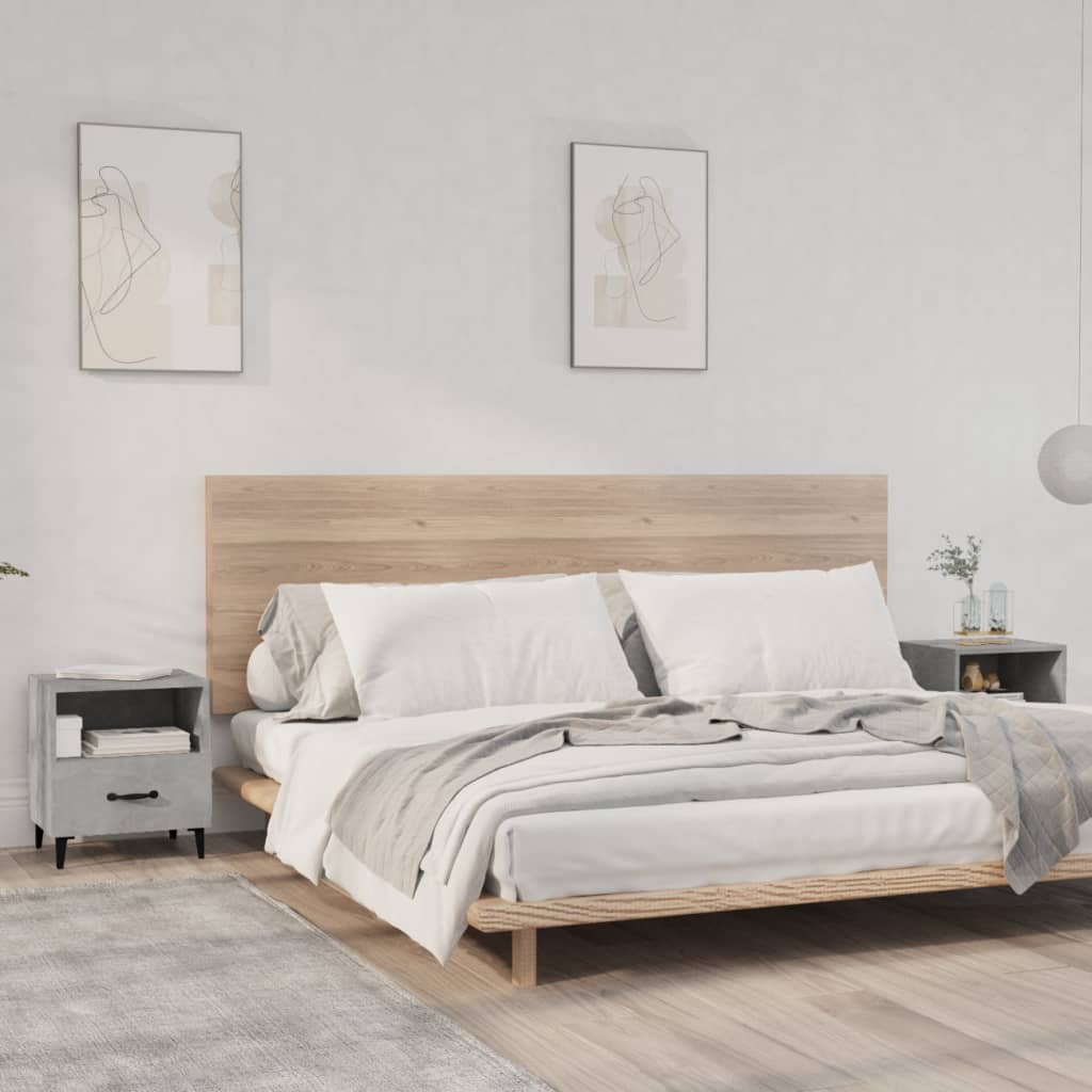 Comodini 2 Pz Grigio Cemento In Legno Multistrato