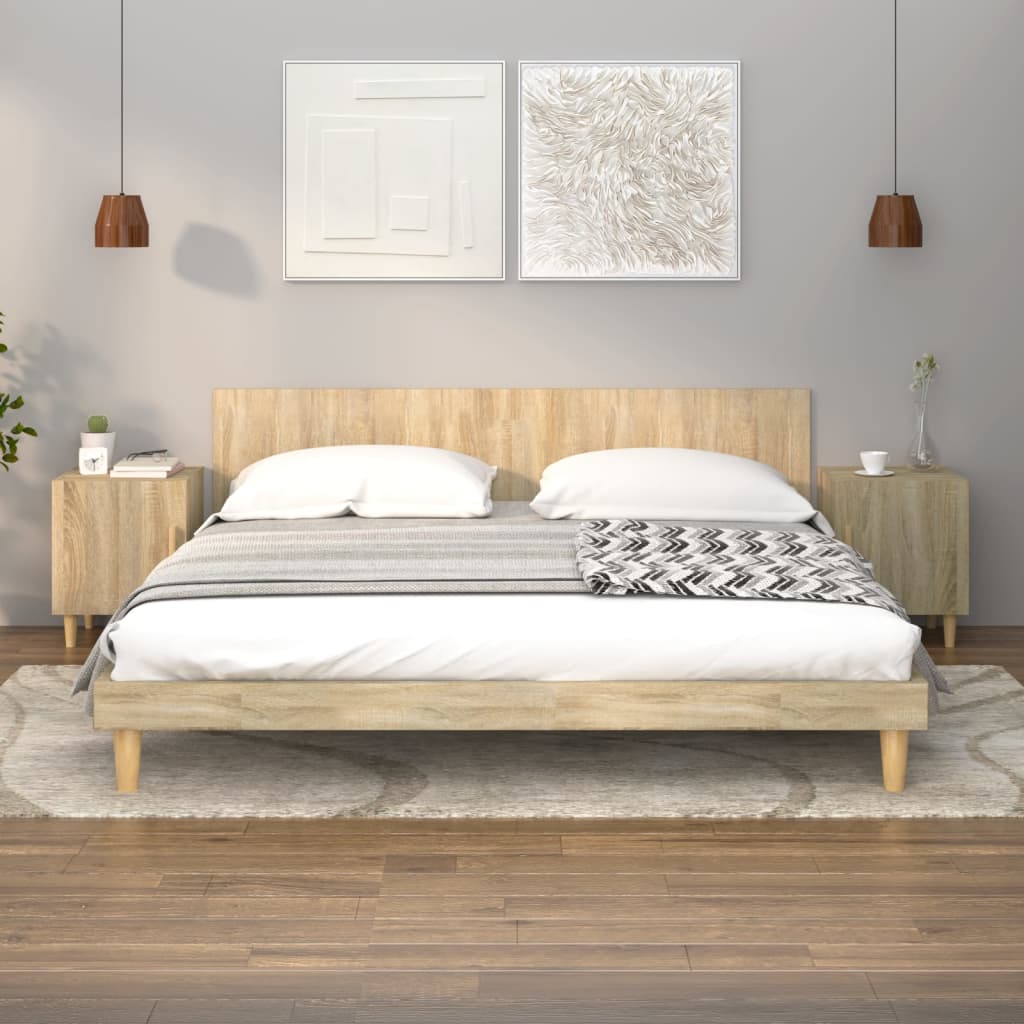 Comodini 2 Pz Rovere Sonoma In Legno Multistrato