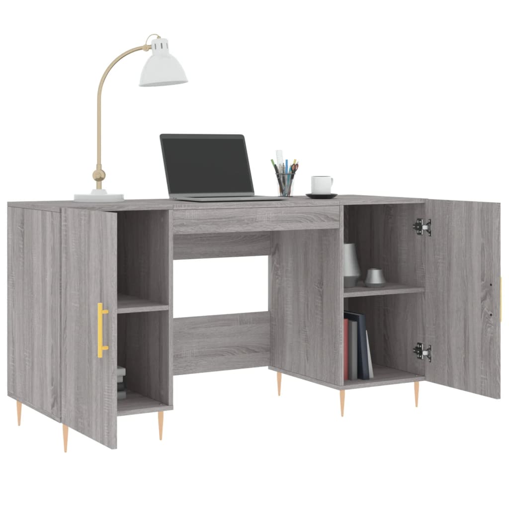 Scrivania Grigio Sonoma 140x50x75 Cm In Legno Multistrato - Image 4