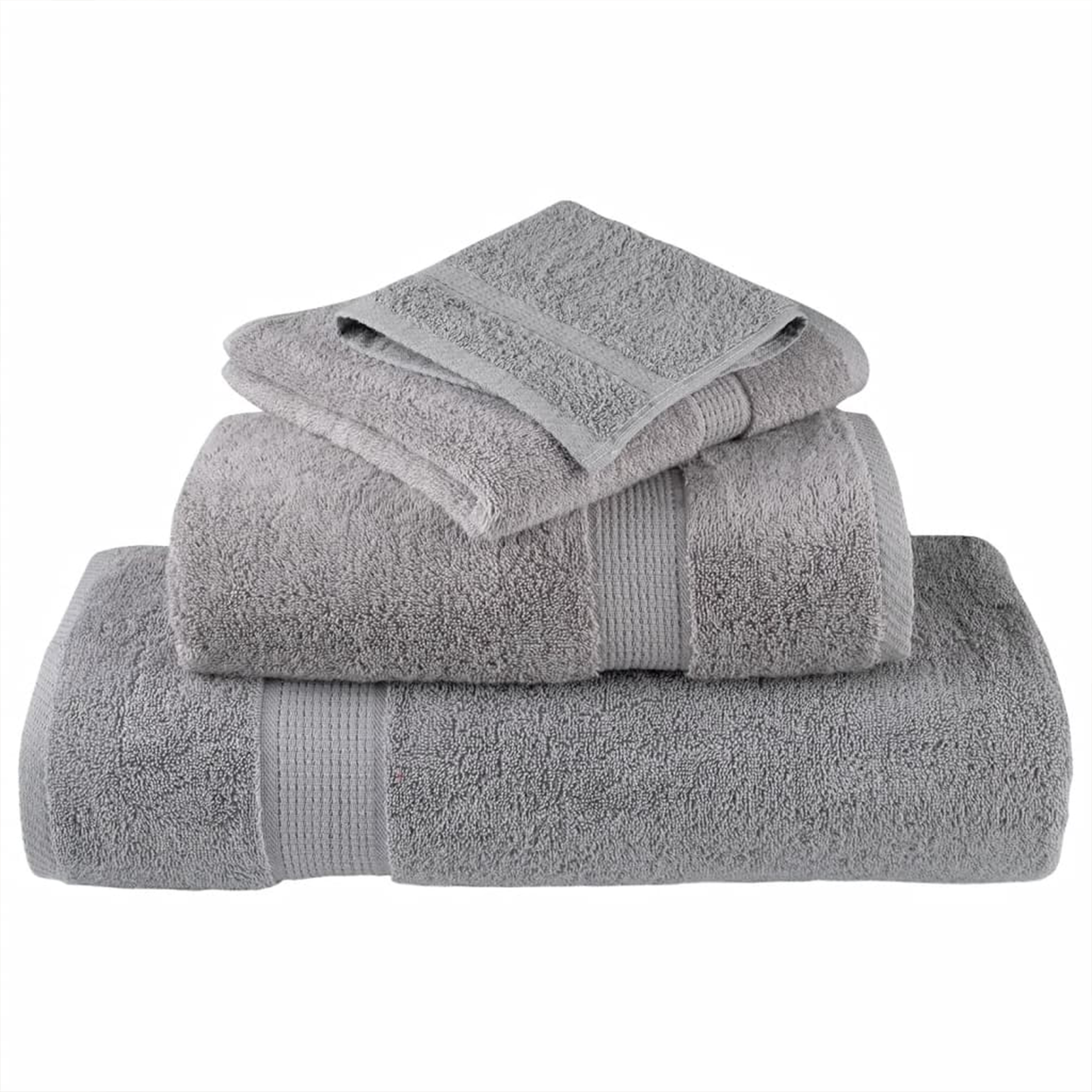 Panni Per Il Viso 4 Pcs Grigio Cotone - Image 4