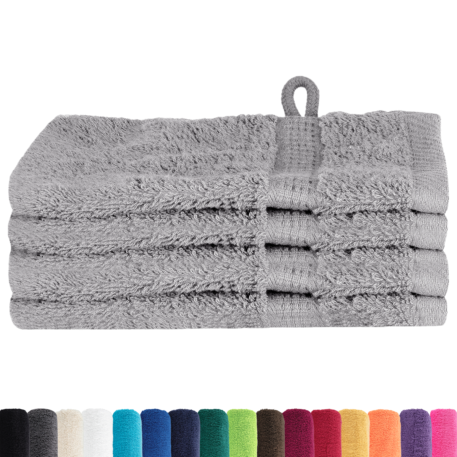 Panni Per Il Viso 4 Pcs Grigio Cotone - Image 3