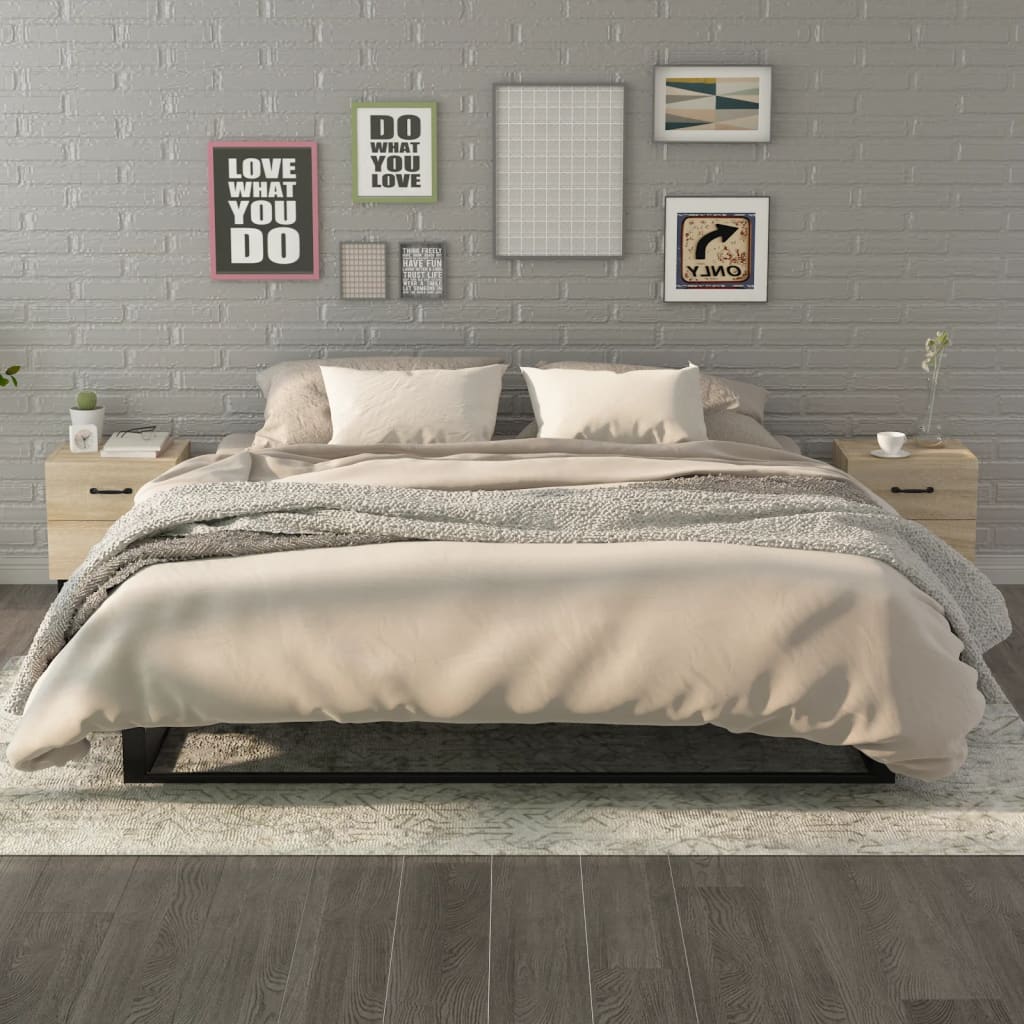 Comodini 2 Pz In Rovere Sonoma 40x35x47,5 cm