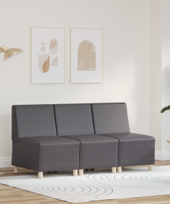 Unità Di Divano Modulare Senza Braccioli 3 Pcs Grigio