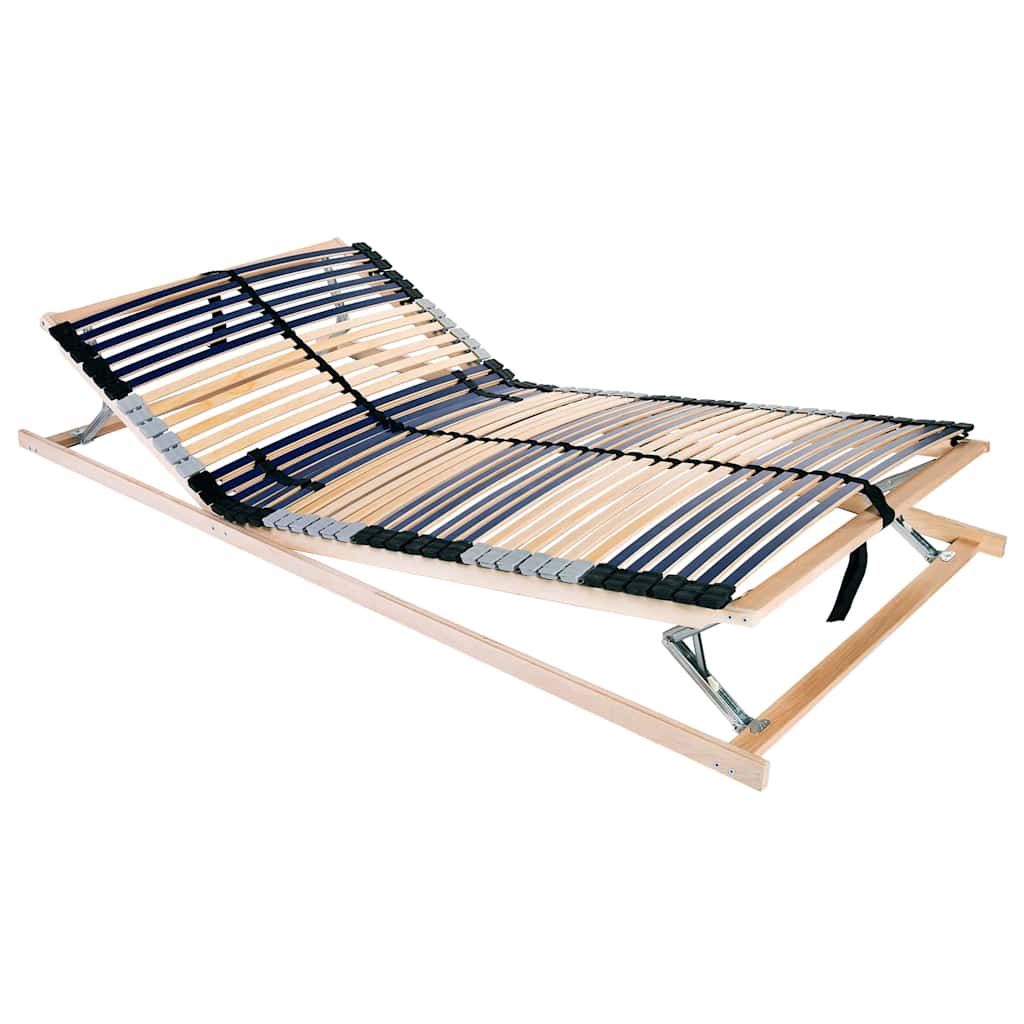 Base A Doghe Marrone 100 X 190 Cm Legno Massello Di Faggio