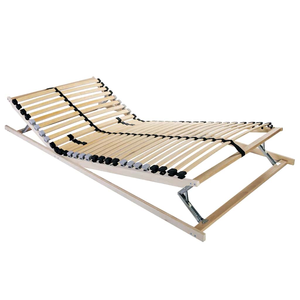Base A Doghe Marrone 100 X 190 Cm Legno Massello Di Faggio