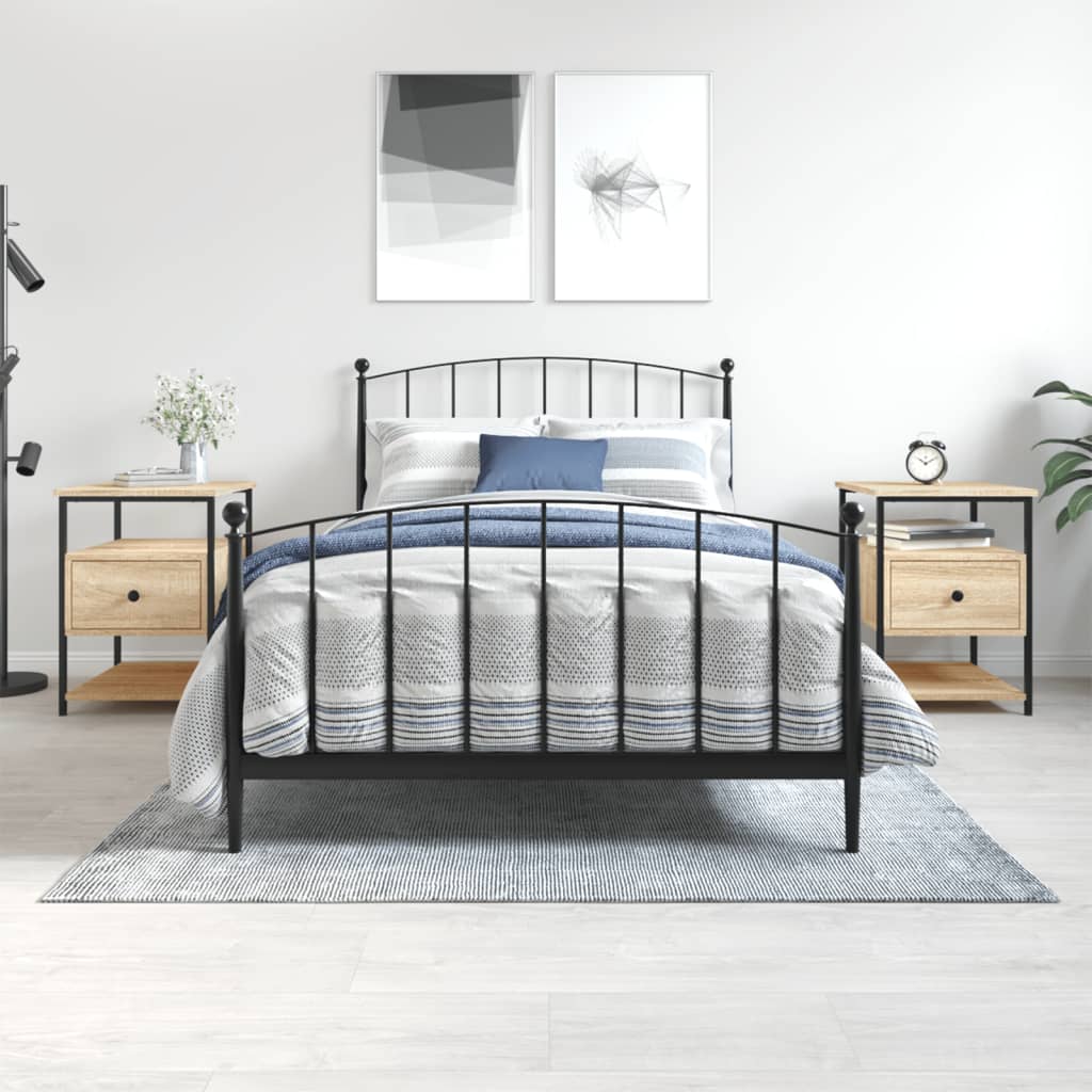 Comodini 2 Pz Rovere Sonoma 40x42x56 Cm In Legno Multistrato