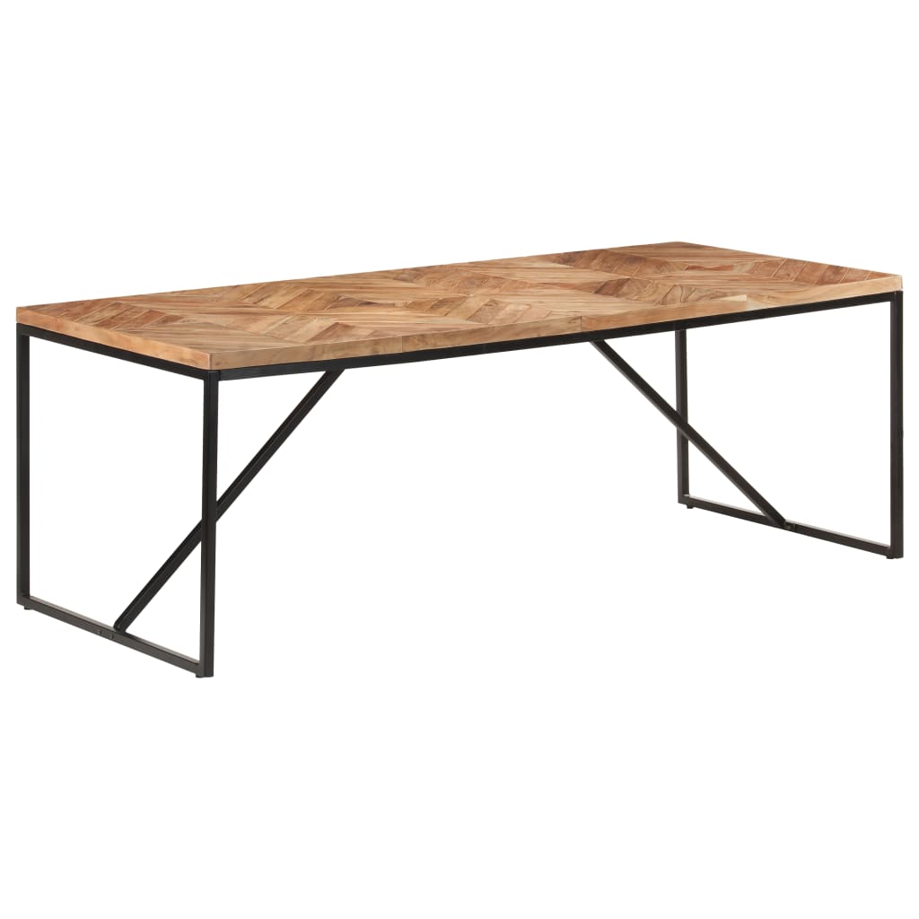 Tavolo Da Pranzo 200x90x76 Cm Legno Massello Di Acacia E Mango