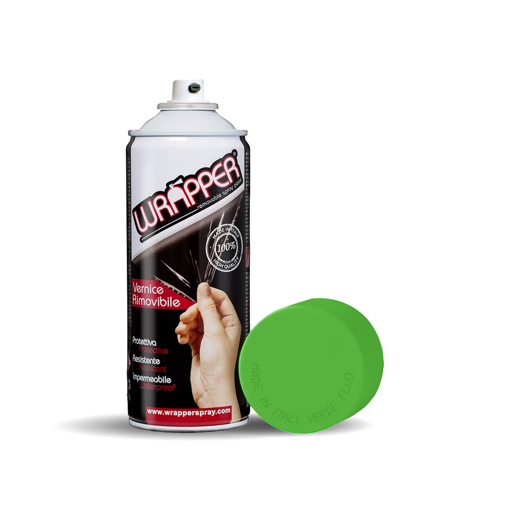 Wrapper, Pellicola Spray Rimovibile, 400 Ml - Verde Fluo