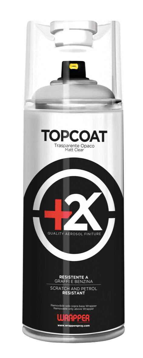 Topcoat+2k, Spray Trasparente Bicomponente Non Removibile - 400 Ml - Opaco