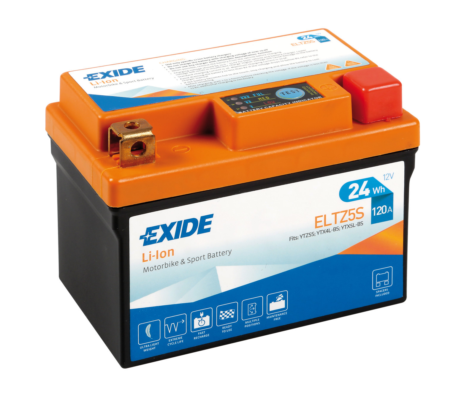 Batteria 12v - Exide Bike LI-Ion Lifepo4 - 24 Wh - 120 A