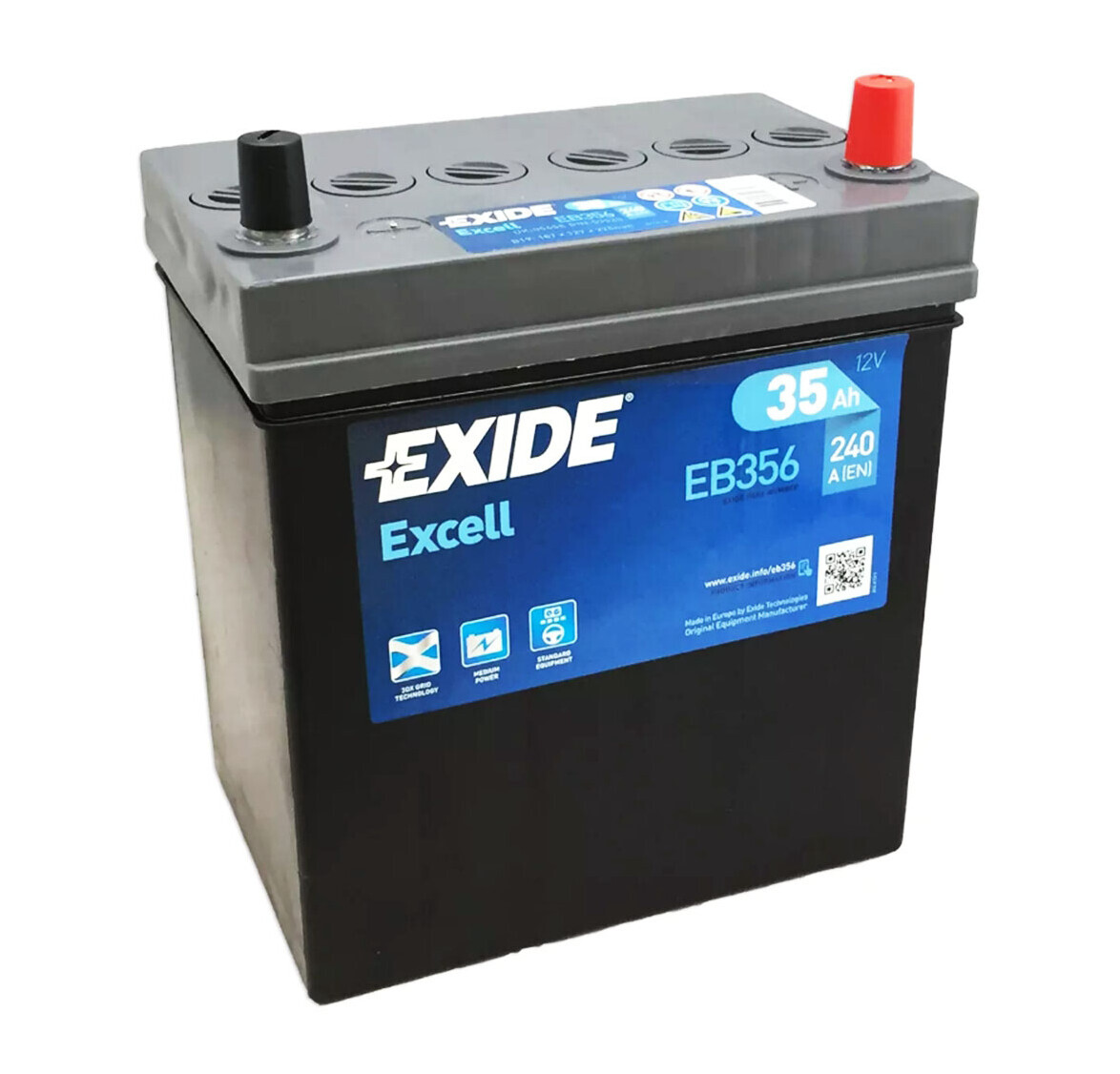 Batteria 12v - Exide Excell - 35 Ah - 240 A - B19