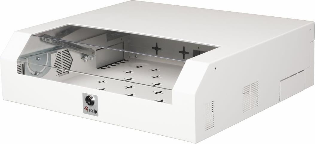 Equip Slim Flex 19' Schrank - 5he - Ral7035 Grau - Wandmontiertes Regal - 2u/3u - 30 Kg - Sperrschloss - Ablageschienen - 8,5 Kg (esF-05-g)