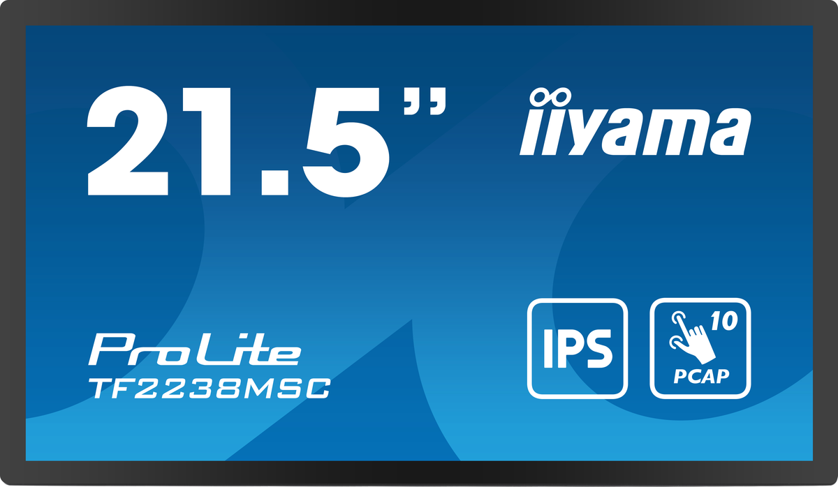 Iiyama Prolite Tf2238msC-B1, 54,6cm (21,5''), Projected Capacitive, 10 Tp, Full Hd, Usb, Kit (usb), Schwarz Touchmonitor (opeN-Frame, 16:9), 54,6 cm