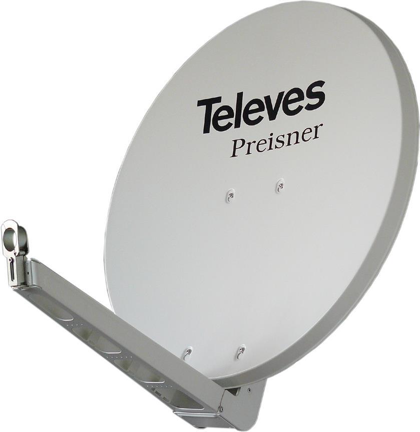Televes S85qsD-W. Input FrequenZ-Range: 10,7 - 12,75 Ghz, Verstärkung Dbi (bei Antennenkabel): 39,5 Dbi. Durchmesser: 85 Cm, Breite: 850 Mm, Tiefe: 1