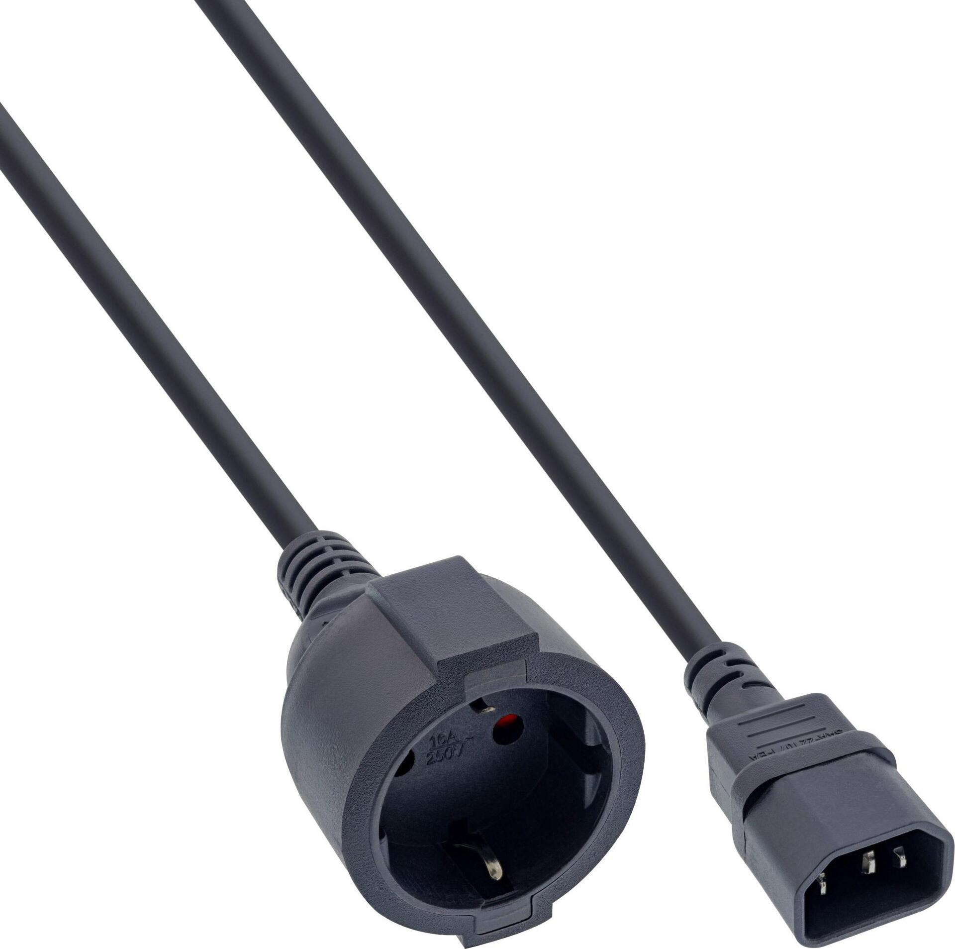 Inline 40er BulK-Pack Netz Adapter Kabel Kaltgeräte C14 Auf Schutzkontakt Buchse - Adapter - 0,5 M (B-16659k)