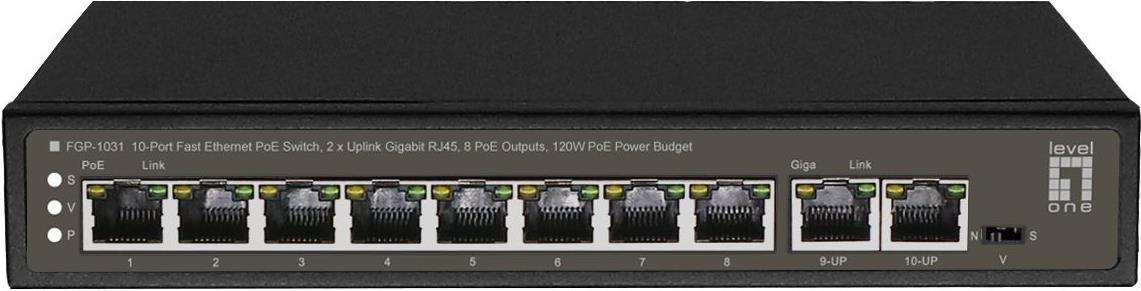 Levelone FgP-1031 NetzwerK-Switch Unmanaged Gigabit Ethernet (10/100/1000) Power Over Ethernet (poe) Schwarz (fgP-1031)