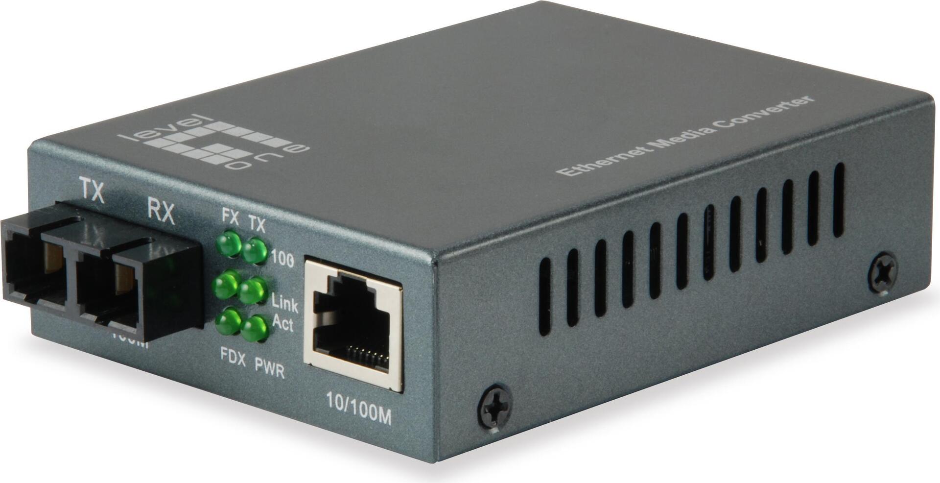 Levelone FvT-1105 - Medienkonverter - 100mb Lan - 10basE-T, 100basE-Fx, 100basE-Tx - RJ-45 / Sc SinglE-Modus - Bis Zu 80 Km - 1310 nm